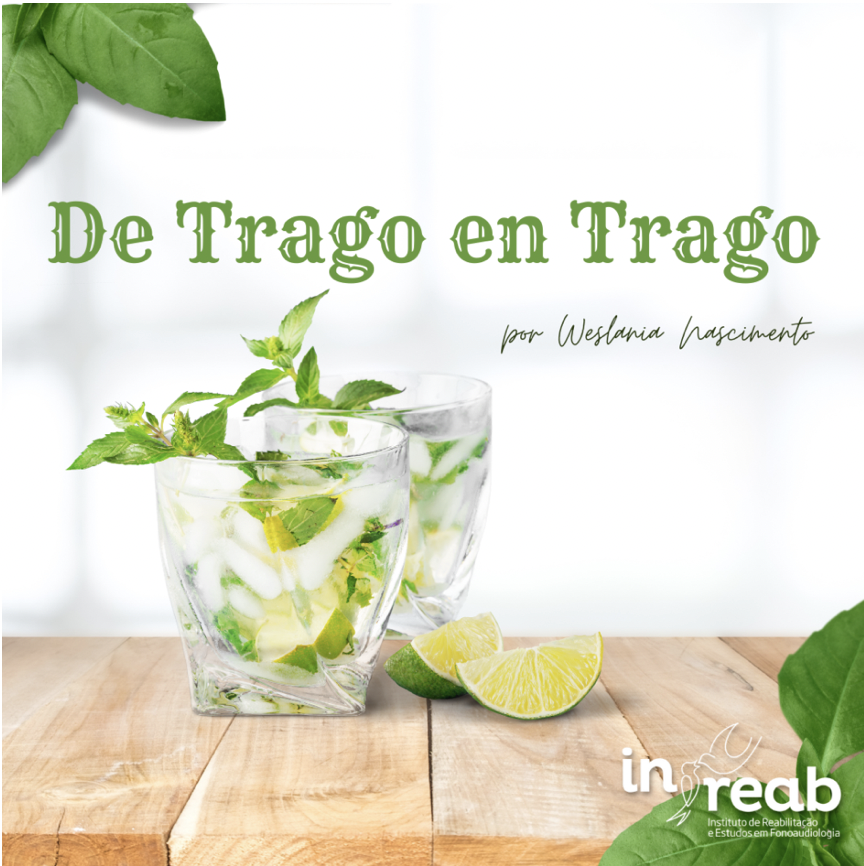 logotipo de la newsletter con la frase de trago en trago y dos vasos con mojito